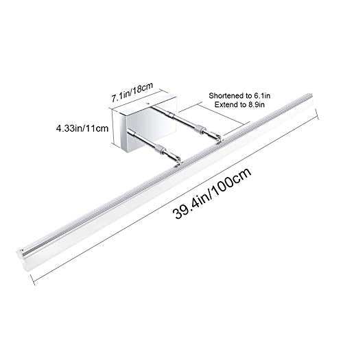 40 inch Modern LED Vanity Lights Adjustable Bathroom Light Fixtures Over Mirror Chrome Vanity Lighting 5500K