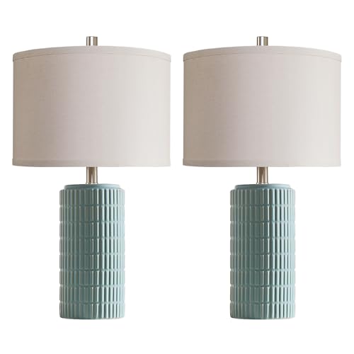 23" Set of 2 Modern Ceramic Table Lamps for Living Room (2 Count)