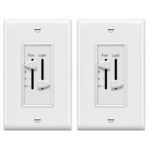 3 Speed Ceiling Fan and LED Dimmer Switch (2 Count)