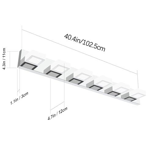 Modern LED Bathroom Vanity Lights 6 Lights Acrylic Stainless Steel LED Vanity Light Fixtures for Bathroom Lighting 6000K Cool White Light
