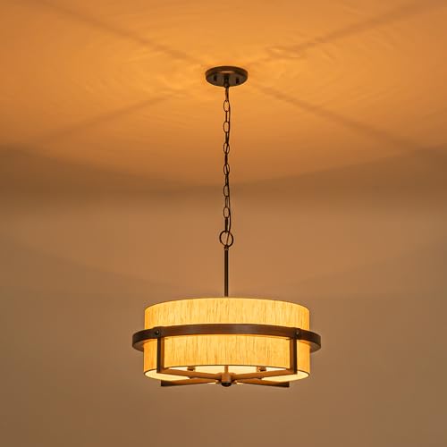 22" Drum Chandeliers for Dining Room with Off