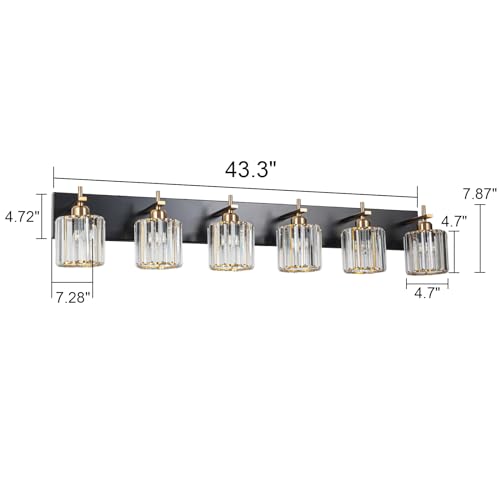 6 Light Crystal Bathroom Vanity Light
