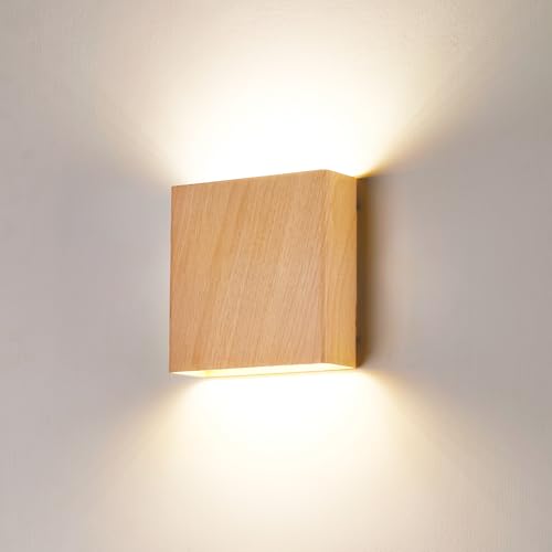 Natural Wood Grain Indoor Outdoor Up and Down Wall Sconce