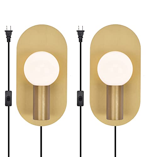 Gold Plug in Wall Sconce Set of 2 (2 Count)