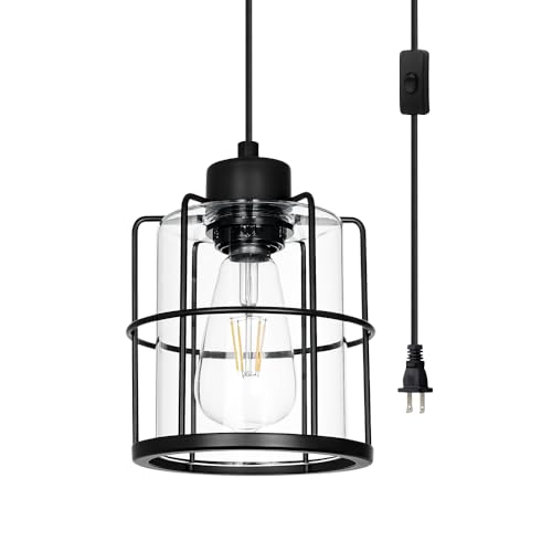 Black Plug In Pendant Light For Ceiling