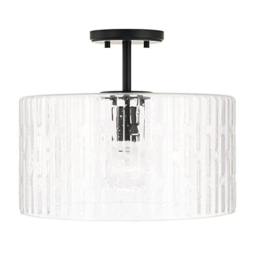 Capital Lighting 241311MB Emerson Embossed Seeded Glass Convertible Pendant
