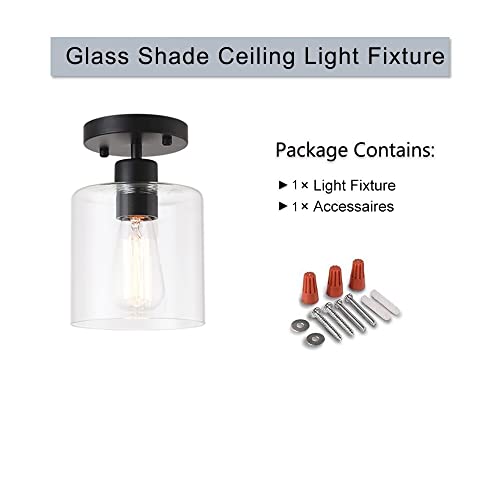 Black Modern Semi Flush Mount Ceiling Light