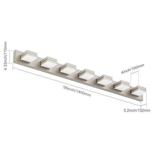 55inch Brushed Nickel Vanity Light for Bathroom 7