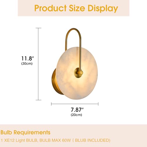 Round Alabaster Wall Sconce