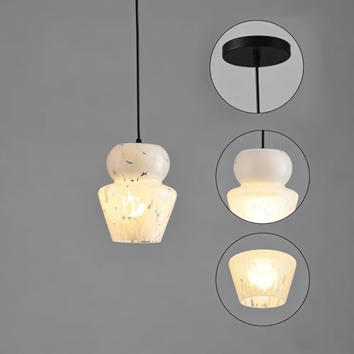 Industrial Pendant Light with Glass Shade Matte Black Pendant Lighting Adjustable Industrial Retro Style Hanging Light