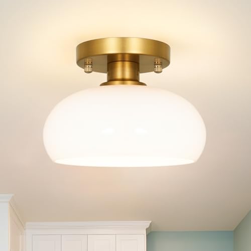 Mid Century Gold Ceiling Light Fixture