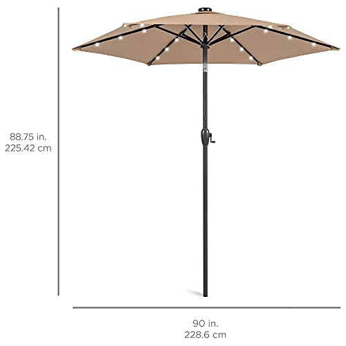 7.5ft Solar Umbrella LED Lighted Patio Umbrella
