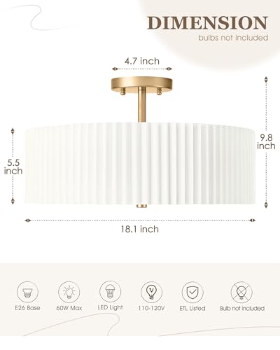 Gold Semi Flush Mount Ceiling Lights
