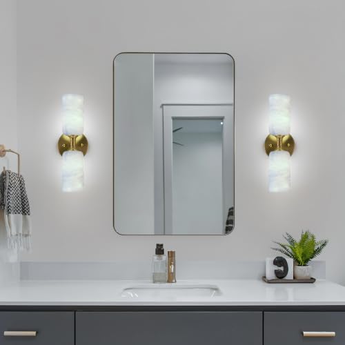 14in Modern Natural Alabaster Wall Sconce