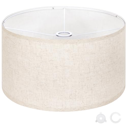 Beige Large Drum Lamp Shades for Floor Lamps