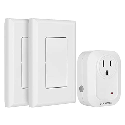 Wireless 2 Wall Switch Remote Control Outlet Set