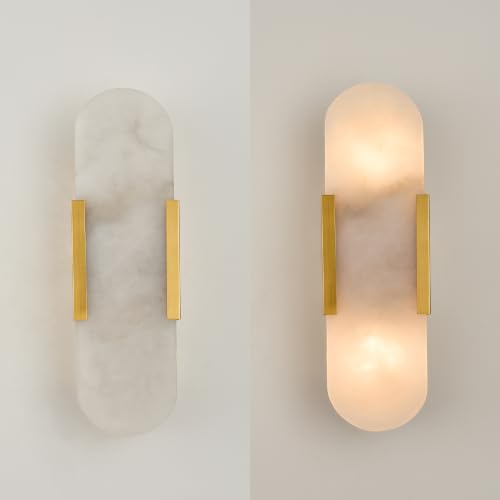 Modern Alabaster Wall Sconce Set of 2