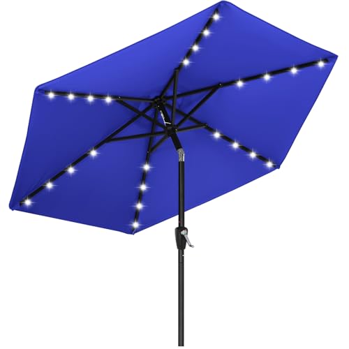 Solar Led Patio Umbrella with 24 Lights 7.5FT
