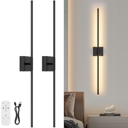 Wall Sconces Set of Two with Remote Control (2 Count)