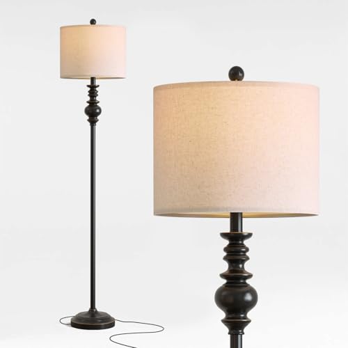 64.25" Farmhouse Floor Lamp for Living Room (Antique Black)