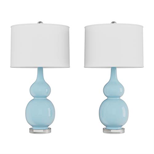 Ceramic Table Lamps Set of 2 Double Gourd Vintage