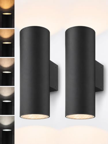 2 Pack 22 Inch 5CCT LED Cylinder Up Down Wall Light Outdoor (2 Count)