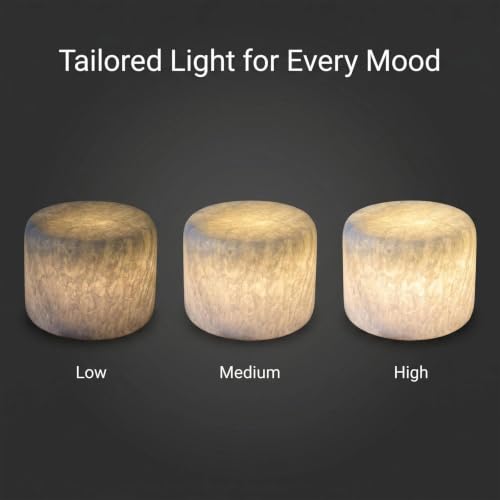 Natural Marble LED Desk Lamp Touch Control Rechargeable Dimmable