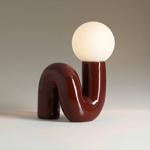 Fondant 11 3 4" Small Accent Lamp Chocolate Brown Glass Mid Century Modern