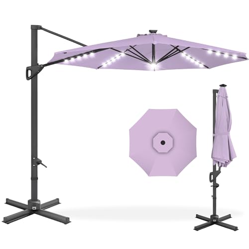 10ft Solar LED Cantilever Patio Umbrella