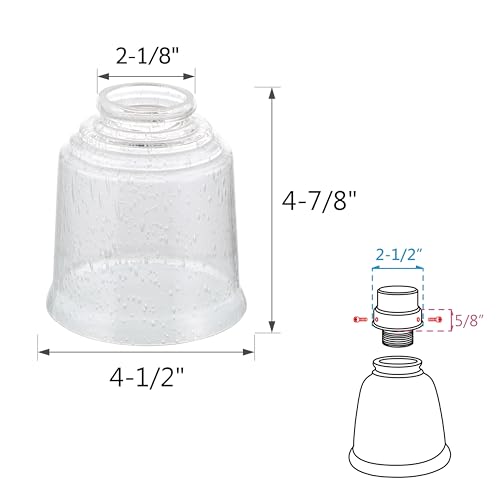 23158 4 Transitional Clear & Seeded Ceiling Fan Replacement Glass Shade (4 Count)