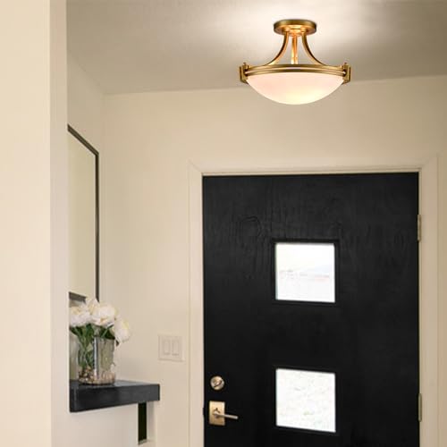 Modern Gold Semi Flush Mount Ceiling Light