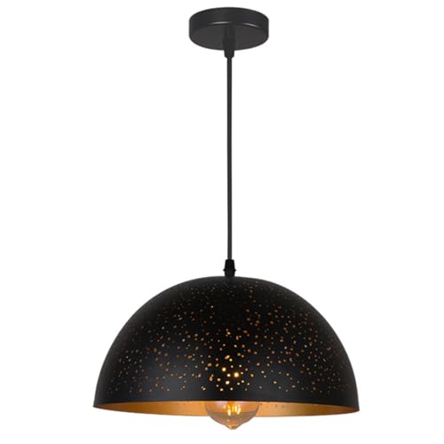 Hanging Ceiling Light Fixture 11.8" Black Pendant Light Stairwell