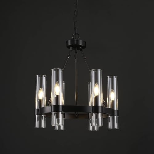 20 Inch Black Wagon Wheel Chandelier