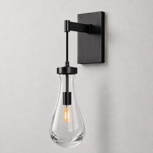 Black Raindrop Brass Wall Sconces (2 Count)