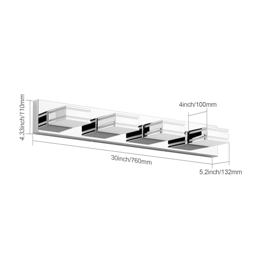 Modern Chrome Vanity Light for Bathroom 4 (4 Count)