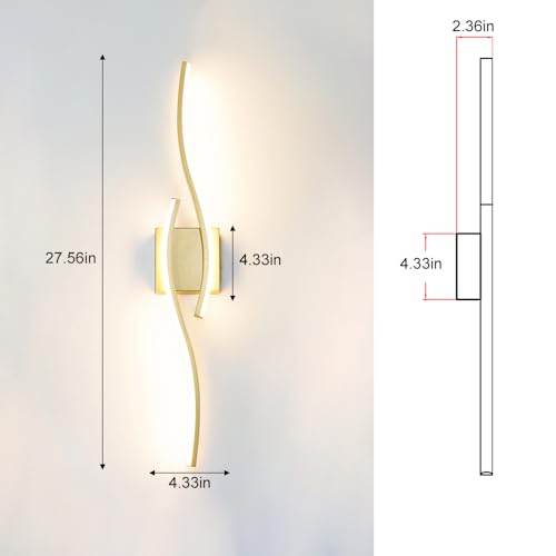 Modern Gold Wall Light Fixture Set of 2 (2 Count)