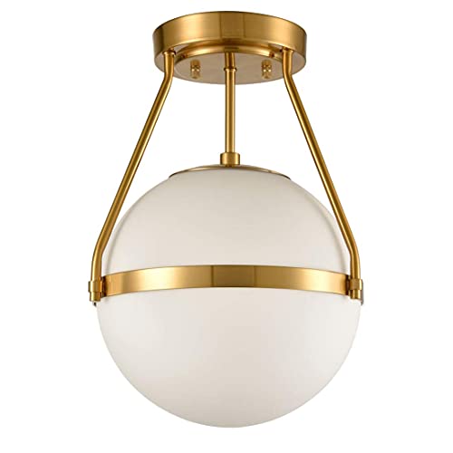 Mid Century Modern Globe Semi Flush Mount Ceiling Light Fixture