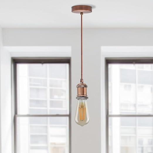 E26 Lamp Holder Socket Copper Metal Vintage Edison Bulb Holder IP20 Hardwired Medium Base Fitting for Pendant Wall Table Lamps DIY Indoor Lighting