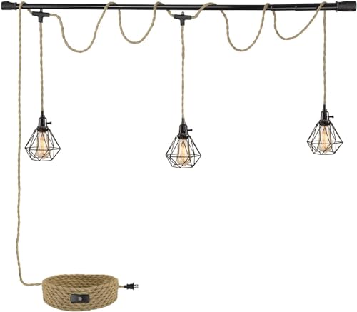 3 Light Hanging Light with Plug in Cord