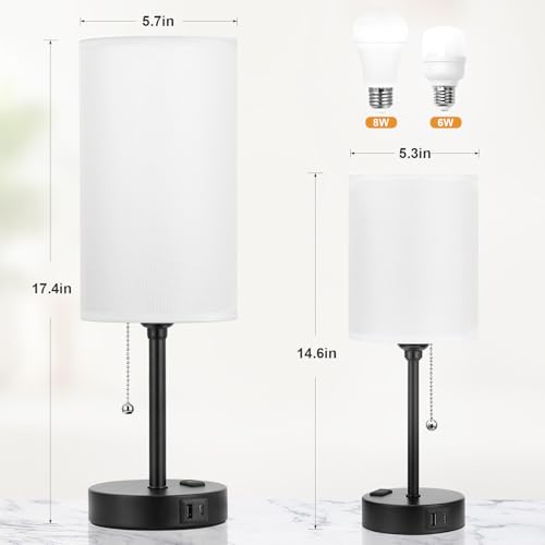 17" Bedside Lamp for Bedroom