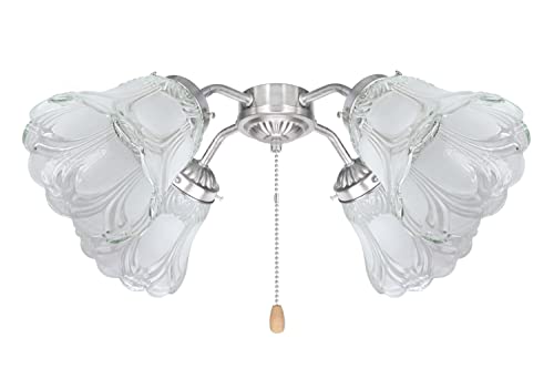 23059 4 Transitional Clear & Sandblasted Ceiling Fan Glass Shade.2 (4 Count)