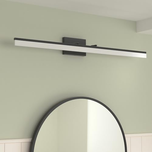 Modern LED Vanity Light Adjustable Bathroom Light Fixtures Over Mirror Rotatable Vanity Lighting 5500K 40 inch Black