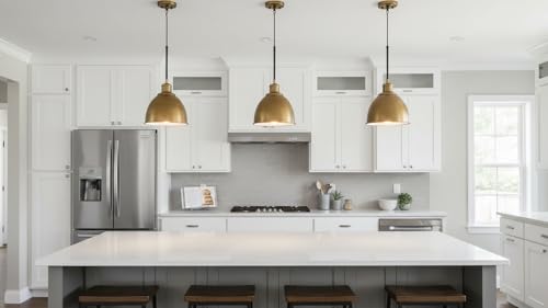 21601-31,Replacement Metal Shade for Pendant Light,Burnished Brass,7-7/8"W x 5-3/4"H,Center Hole 1-5/8"