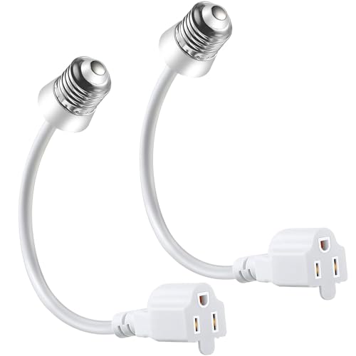 2 Pcs 3 Outlet Light Socket Adapter