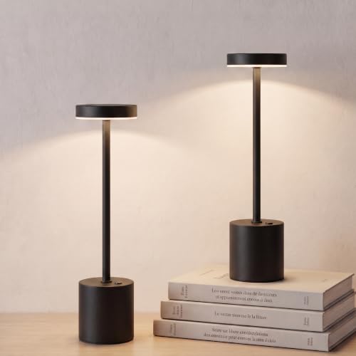 Black Cordless Table Lamp Set of 2 (2 Count)