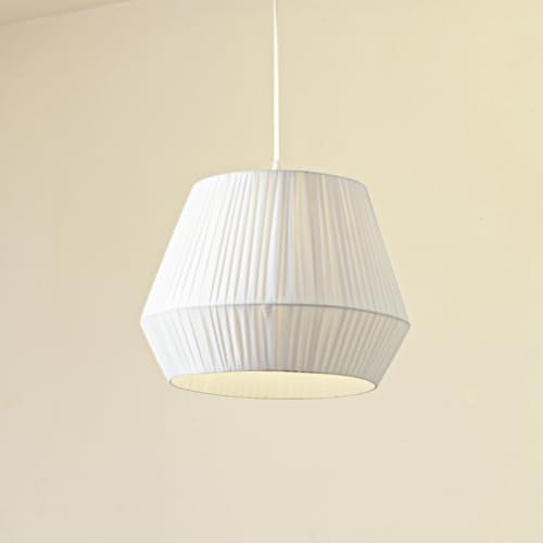 White Fabric Pendant Light Shade