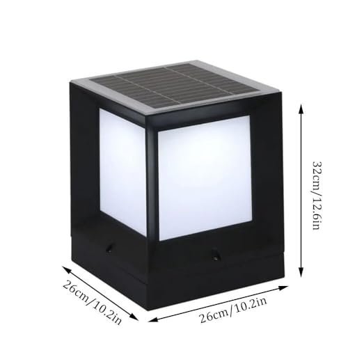 Solar Post Cap Lamp Outdoor Home Courtyard Gate Post Lights Led Waterproof Villa Community Garden Landscape Lighting Remote Control Square Wall Head Pedestal Lamp for