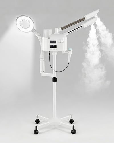Professional Facial Steamer with 5X LED Magnifying Lamp 4 in 1