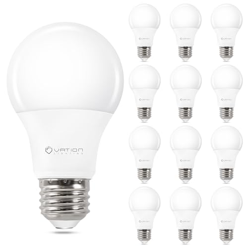 A19 LED Light Bulbs 3000K Warm White (12 Count)