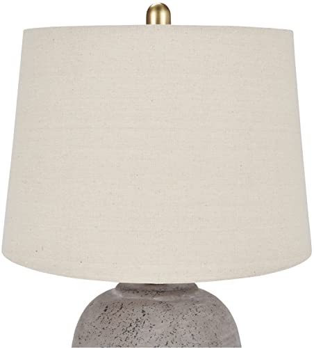 Home 23" Greyish Brown Earth Tone Rustic Farmhouse Ceramic Table Lamp for Bedroom